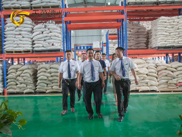 嘉祥縣縣委書記周生宏，視察天蘊(yùn)漆業(yè)公司